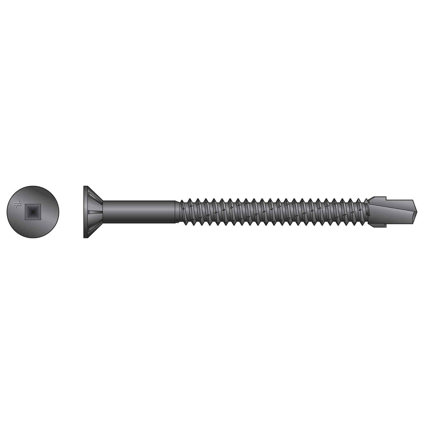 #14 x 3" TB Self-Drilling Wood-To-Steel Screw, Black Phosphate