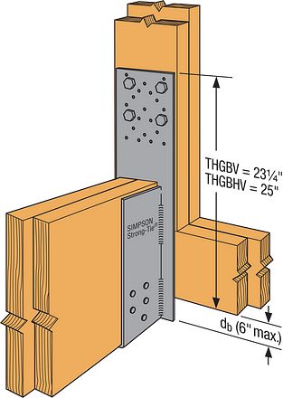 Simpson THGBV5.50/11 Truss Hanger for Girders - Bolted or Screwed, Gray Painted