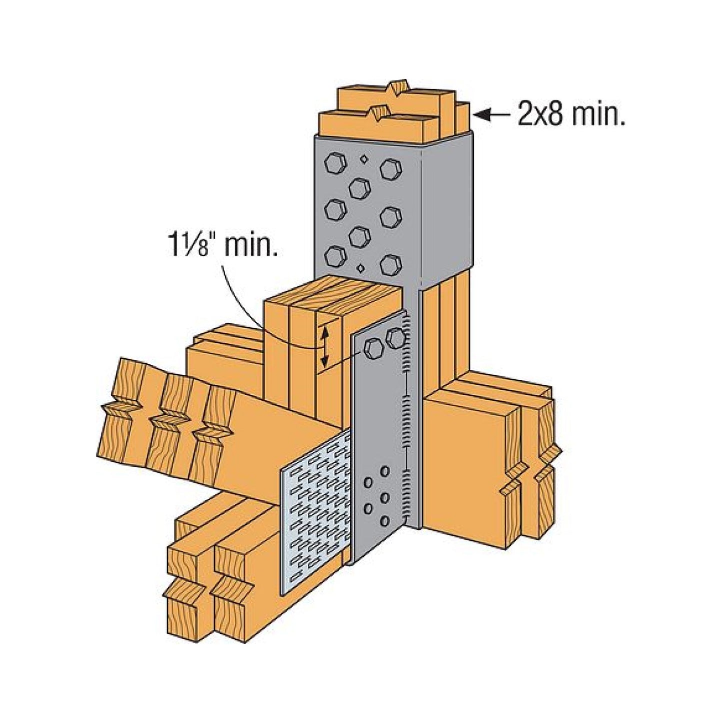 Simpson THGW3-3 Installation Truss Hanger for Girders - Wraparound Design - Bolted, Gray Painted