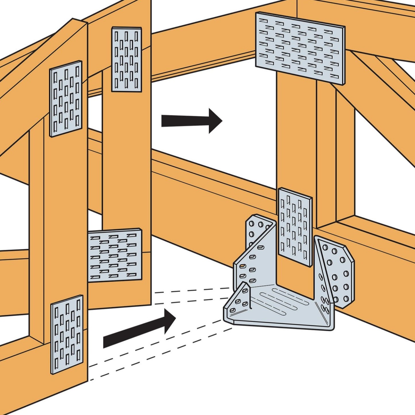 THJA26 Multiple-Truss Hip Jack Hanger - installation