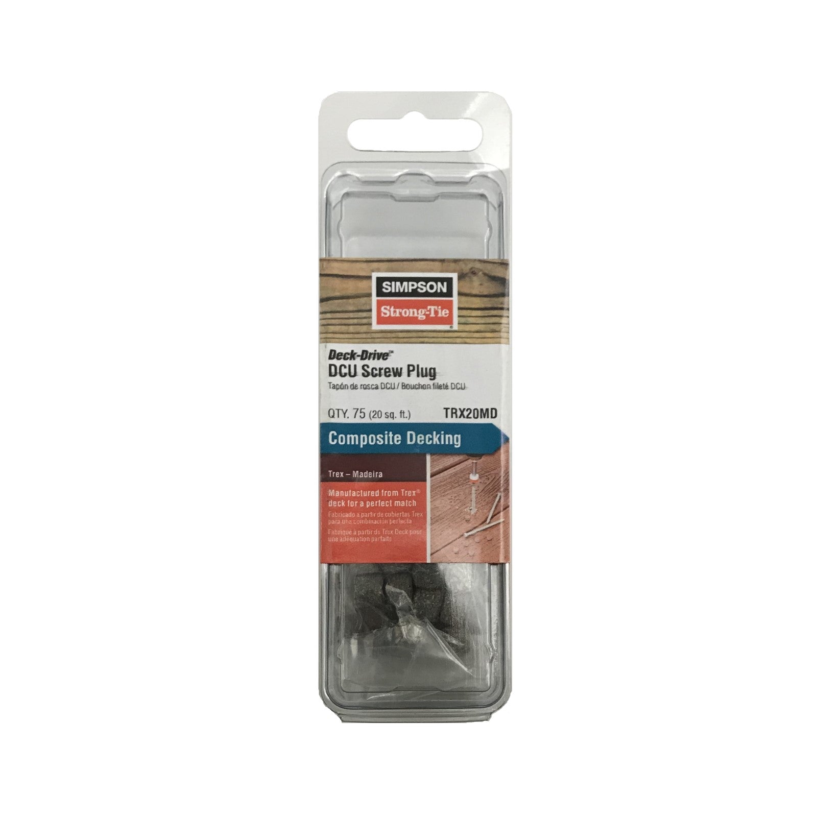 Simpson Trex Composite Deck Screw Plug Madeira Pkg 75 image 1 of 3 image 2 of 3