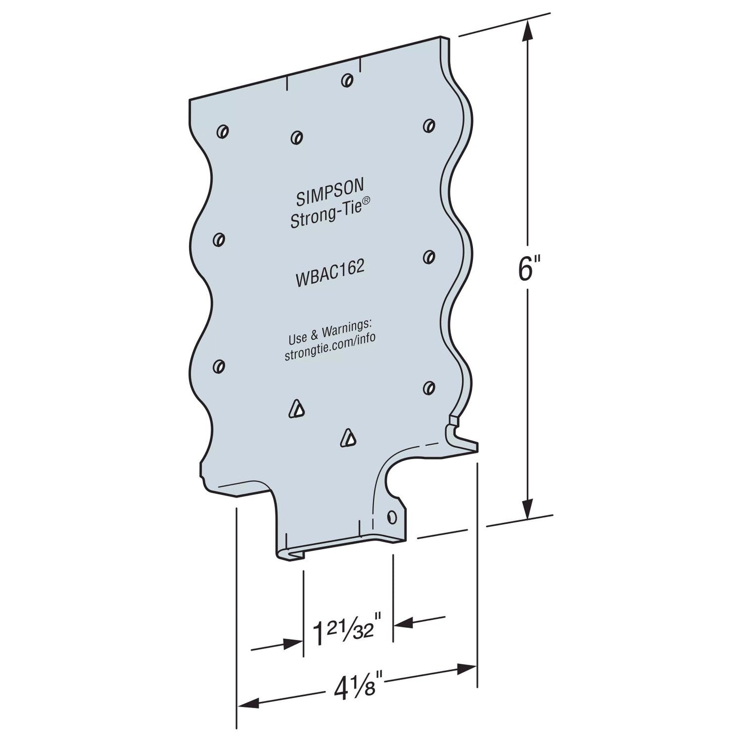WBAC162 Wood Backing Steel Connector Callout