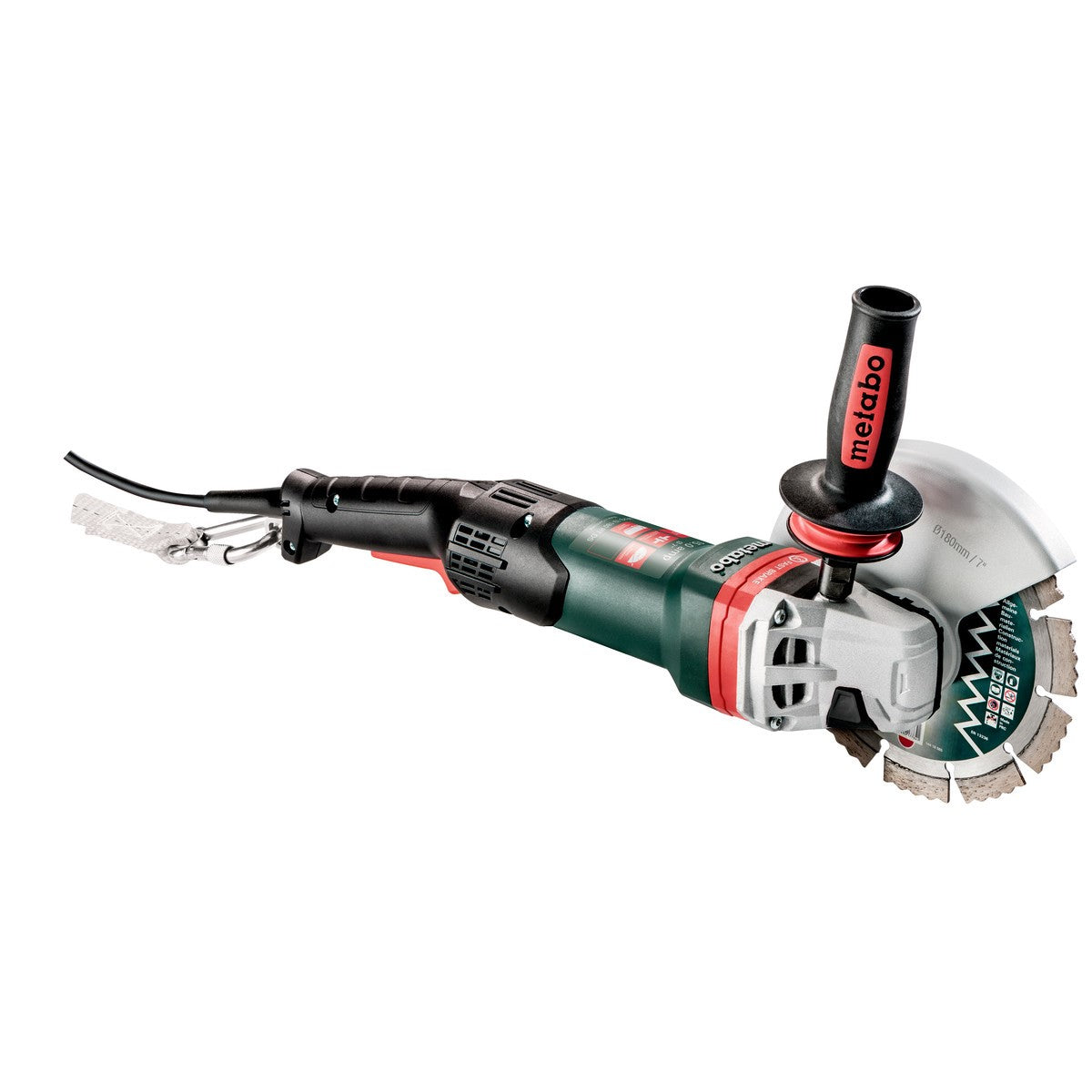 Metabo (601096420) 7 inch Rat Tail Angle Grinder wNonLock Paddle Switch Brake TC Electronics & Drop Secure 15 Amp image 1 of 3 image 2 of 3