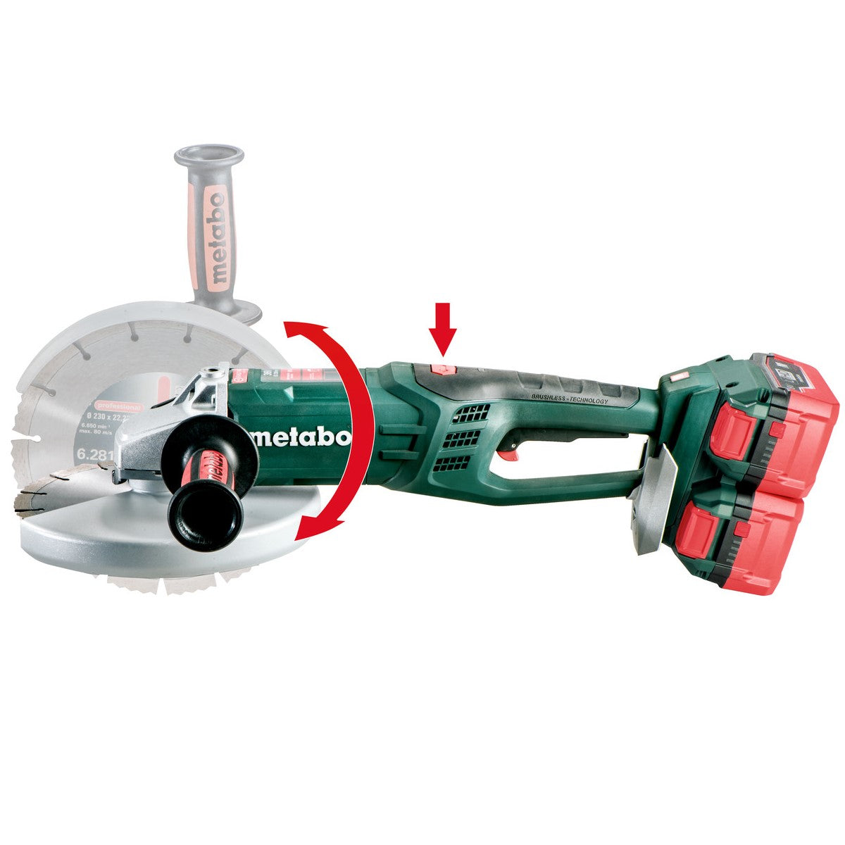 Metabo (613102860) 9 inch 18V Cordless Angle Grinder Bare Tool image 1 of 3 image 2 of 3