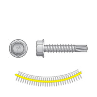 #10 x 1" Quik Drive Self-Drilling X Metal Screw, Zinc, Pkg 1500