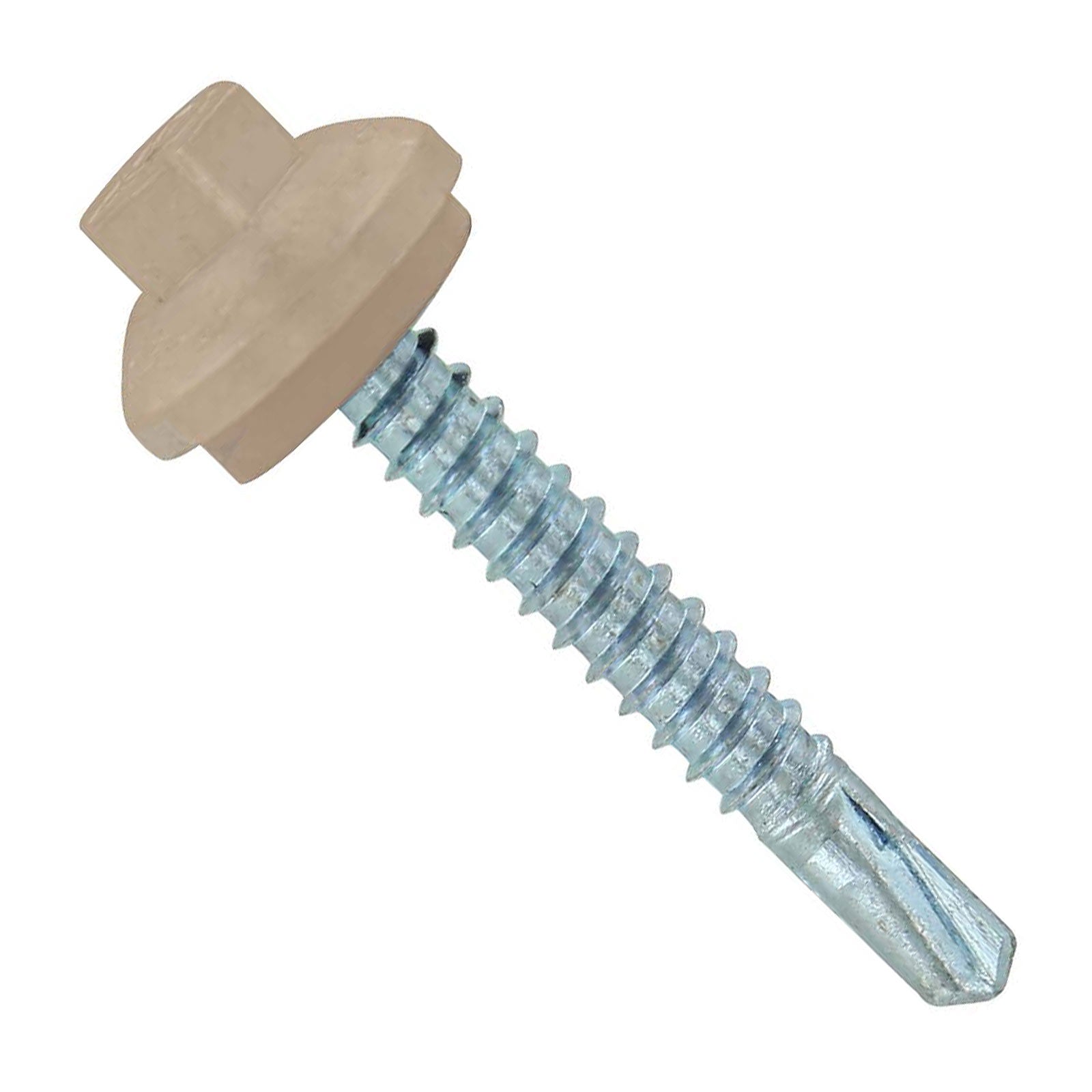 #12 x 112 inch ZXL Steelbinder Metal Roofing Screw Tan Pkg 250