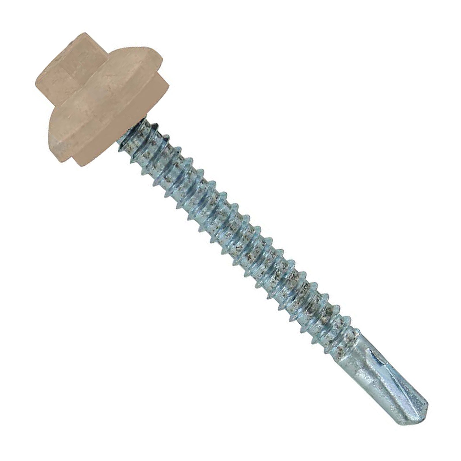 #12 x 2 inch ZXL Steelbinder Metal Roofing Screw Tan Pkg 250