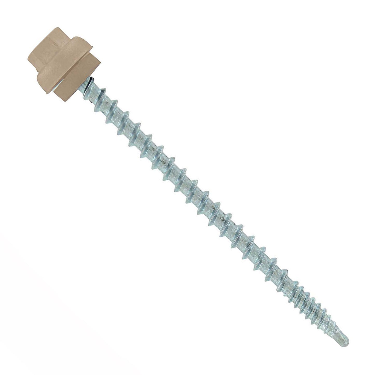 #10 x 3 inch ZXL Woodbinder Metal Roofing Screw Tan Pkg 250