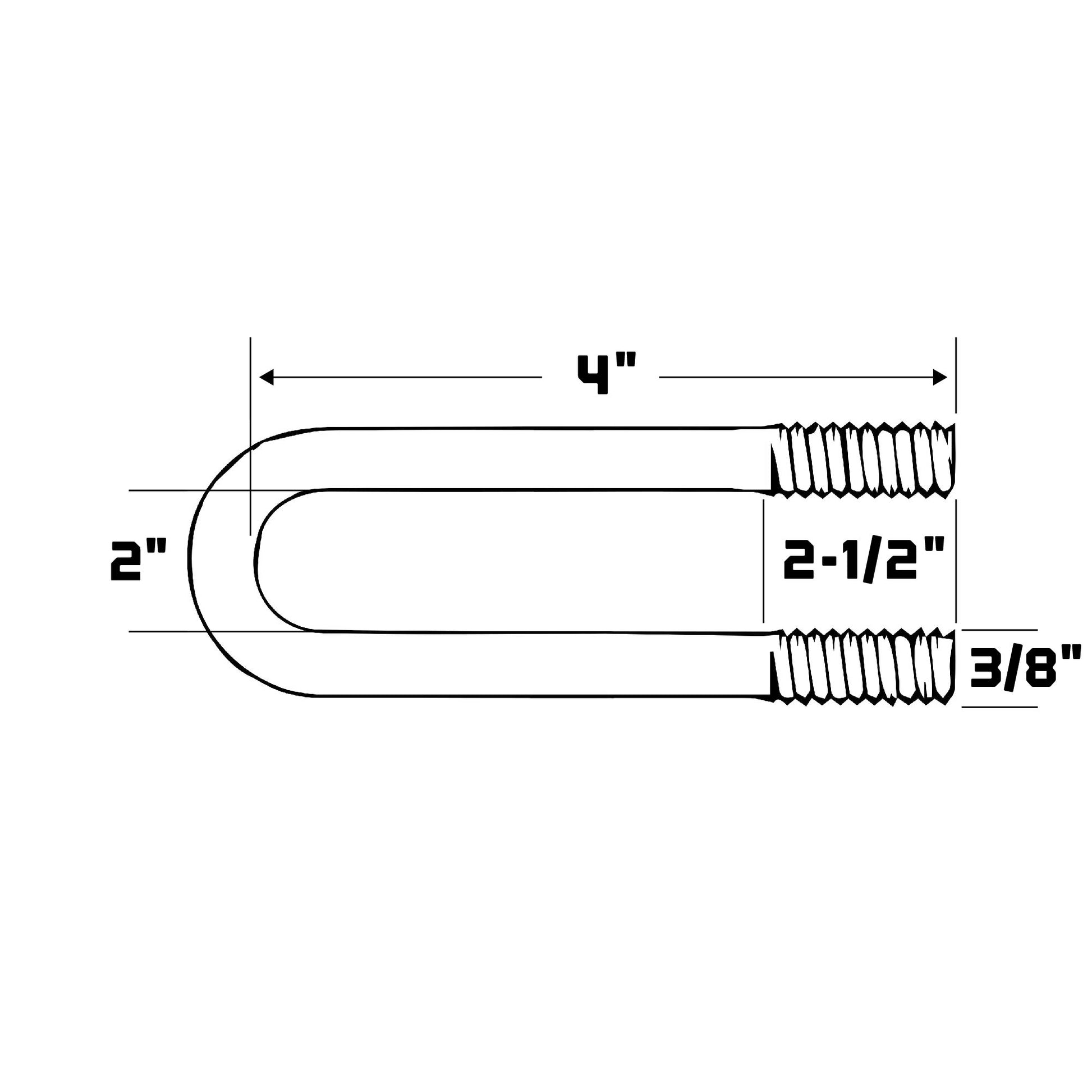 1-1/2" Galvanized U-Bolt Round