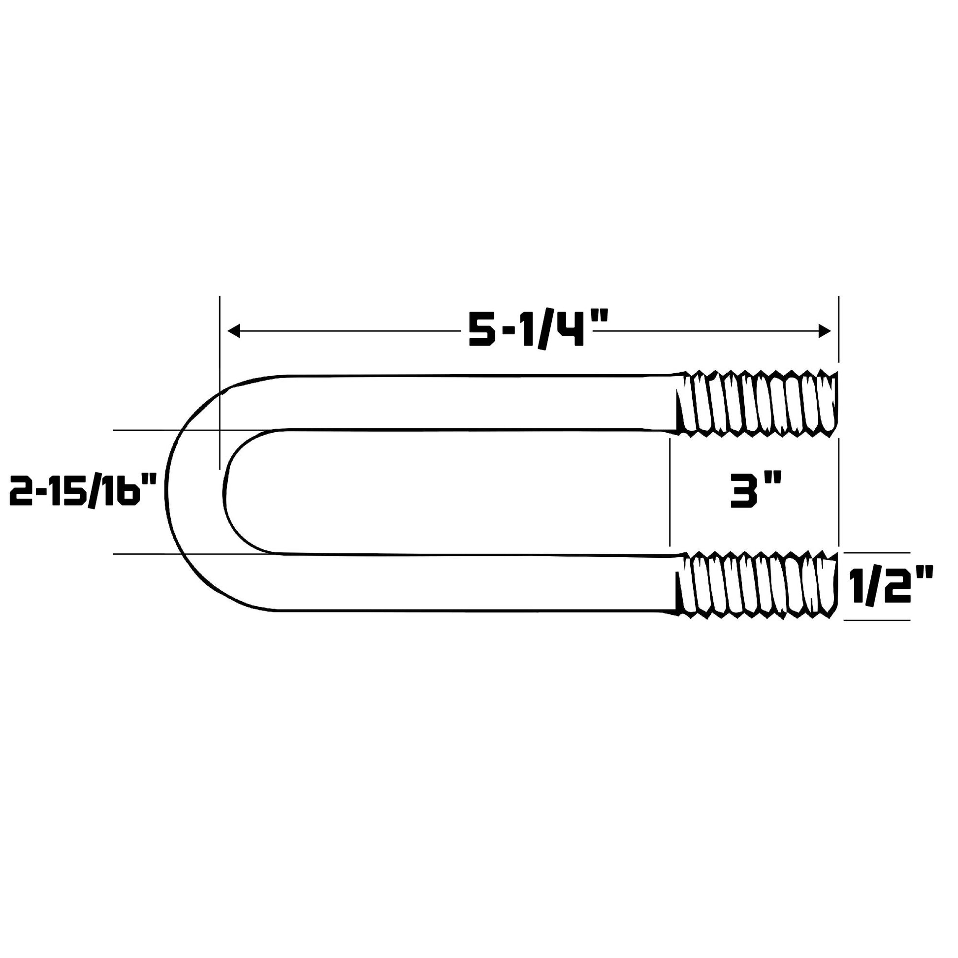 2-1/2" Zinc U Bolt Pipe Bolt